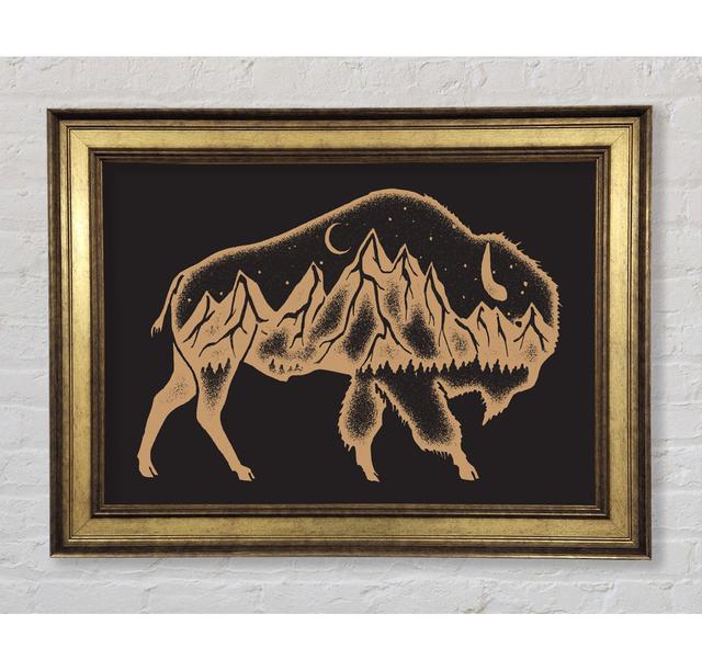 Night Bison - Single Picture Frame Art Prints Bright Star Size: 84.1cm H x 142.2cm W x 8cm D on Productcaster.