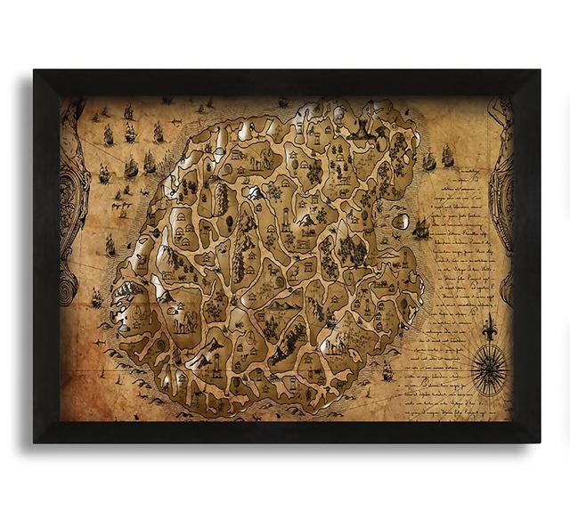 The Old Sepia Map - Picture Frame Graphic Art on Canvas Maturi Size: 60cm H x 84cm W x 10cm D on Productcaster.