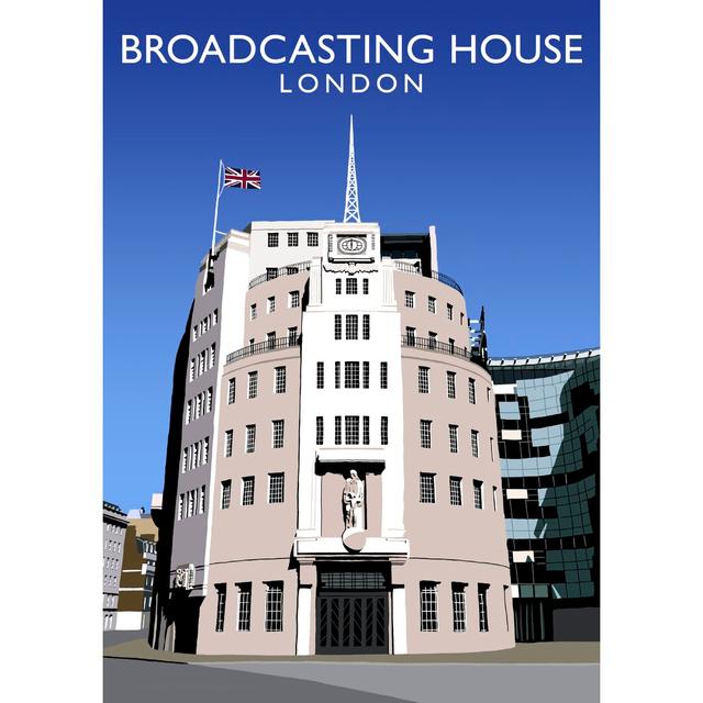 Broadcasting House by Richard O'Neil - Graphic Art Print on Paper East Urban Home Format: No Frame, Size: 50 cm H x 40 cm W x 1 cm D on Productcaster.