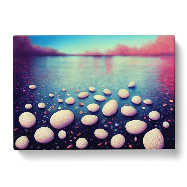 Pebbles By The River - Wrapped Canvas Print Latitude Run Size: 40cm H x 60cm W x 3cm D on Productcaster.