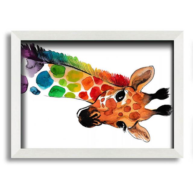 Hollin Rainbow Giraffe Framed Print Wall Art Latitude Vive Size: 42cm H x 29.7cm W x 10cm D on Productcaster.