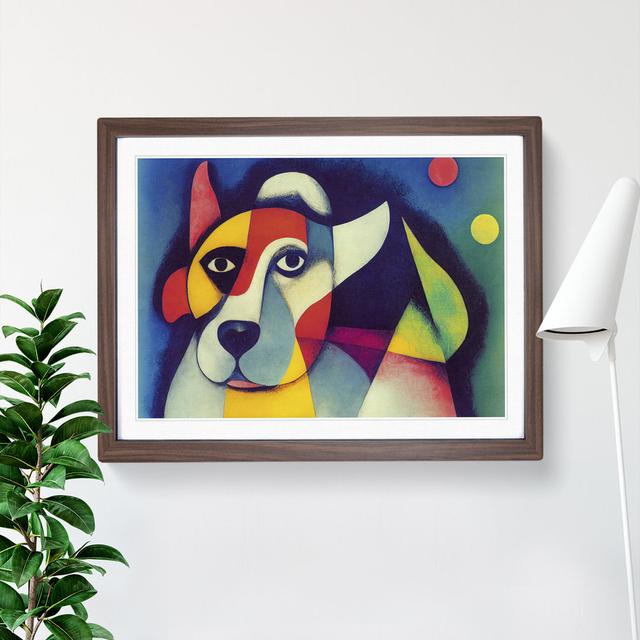 Dog In Abstract - Single Picture Frame Print Marlow Home Co. Size: 46cm H x 64cm W, Frame Colour: Walnut on Productcaster.