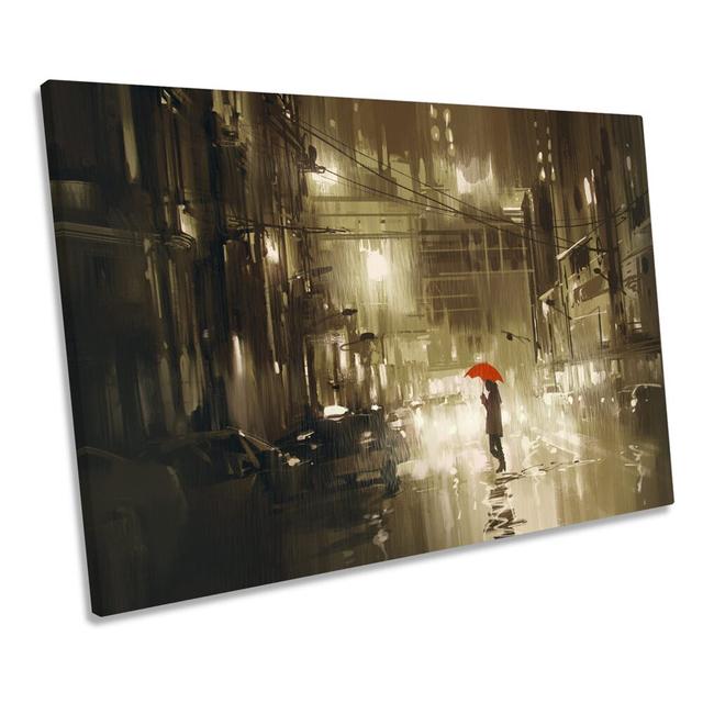 City Red Umbrella Abstract Picture CANVAS WALL ART Print Canvas Geeks Size: 40.6cm H x 61cm W x 2cm D on Productcaster.