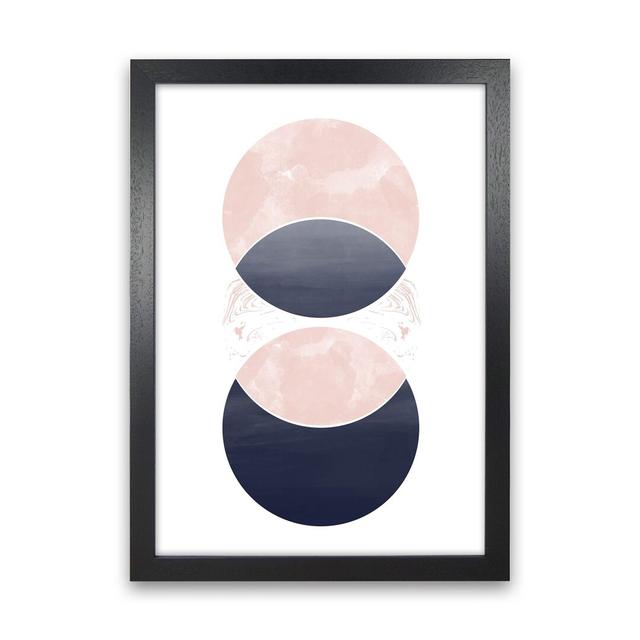 Navy and Marble Pink 1 by Pixy Paper - Graphic Art Corrigan Studio Format: Black Framed, Size: 84cm H x 59.4cm W x 3cm D on Productcaster.