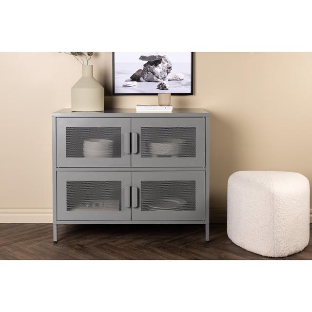 Jakaylin Steel 4 - Door Accent Cabinet 17 Stories Colour: Light Grey on Productcaster.