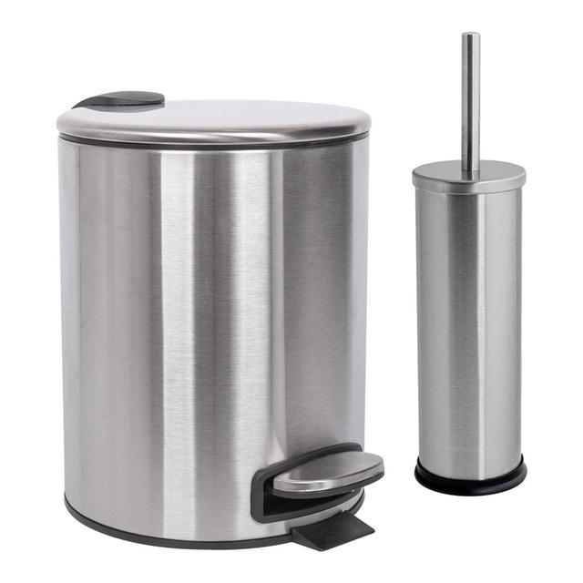 Steel Step On Rubbish Bin Sets - 1L Harbour Housewares Colour: Silver on Productcaster.