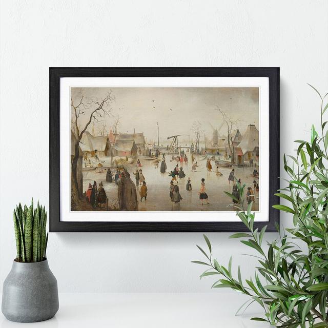 Winter Scene on the Ice Vol.3 by Hendrick Avercamp - Picture Frame Painting East Urban Home Frame Option: Black Framed, Size: 27cm H x 36cm W x 2cm D on Productcaster.