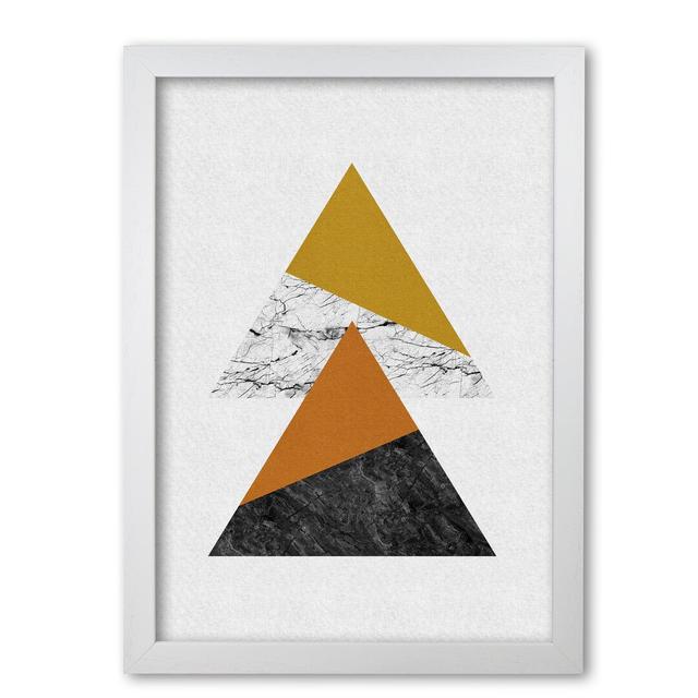 Geometric Triangles - Print East Urban Home Format: White Grain Frame, Size: 60 cm H x 42 cm W x 5 cm D on Productcaster.