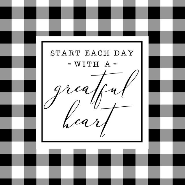 Start Each Day with a Grateful Heart - Wrapped Canvas Typography Brambly Cottage Size: 30cm H x 30cm W x 3.8cm D on Productcaster.