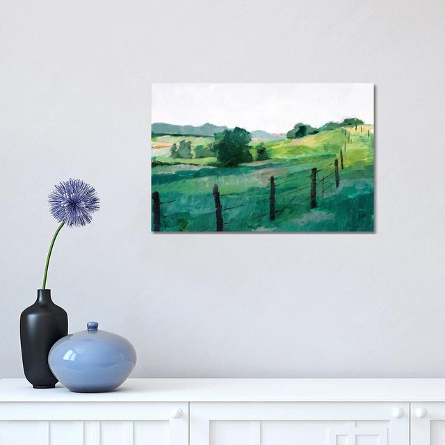 Fence Line I by Ethan Harper - Wrapped Canvas Painting ClassicLiving Size: 30.48cm H x 45.72cm W x 1.91cm D on Productcaster.