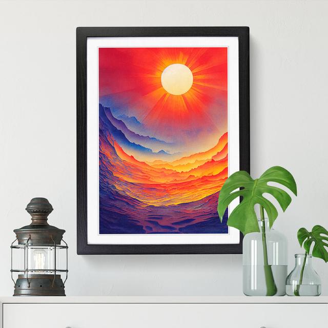 Watercolour Sun Vol.1 - Single Picture Frame Print ClassicLiving Frame Option: Black, Size: 64cm H x 46cm W x 2cm D on Productcaster.