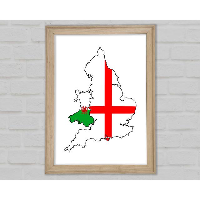 Wales And England - Single Picture Frame Art Prints Bright Star Size: 42cm H x 29.7cm W on Productcaster.