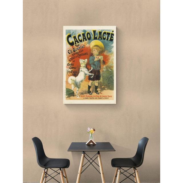 Cacao Lacte Chocolate Milk Advertising Poster Happy Larry Size: 70cm H x 50cm W x 1cm D on Productcaster.