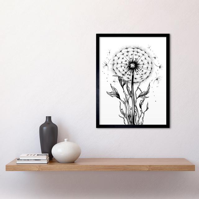 Kishor Dandelion Flower Seed Black And White - Single Picture Frame Print Marlow Home Co. on Productcaster.