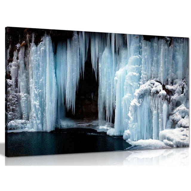 Frozen Waterfall - Wrapped Canvas Print Panther Print Size: 20cm H x 31cm W on Productcaster.