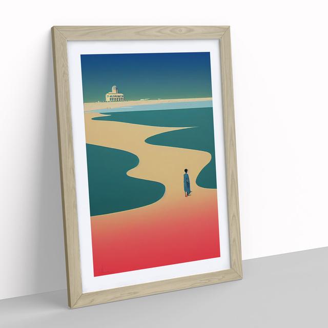 Beach Abstract No.5 - Picture Frame Graphic Art ClassicLiving Size: 34cm H x 25cm W x 2cm D, Frame Colour: Oak Framed on Productcaster.