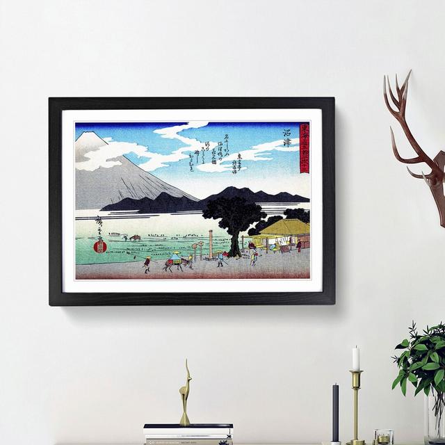 Workers Beneath Fuji by Utagawa Hiroshige - Picture Frame Painting Print East Urban Home Frame Option: Black Framed, Size: 36cm H x 48cm W x 2cm D on Productcaster.