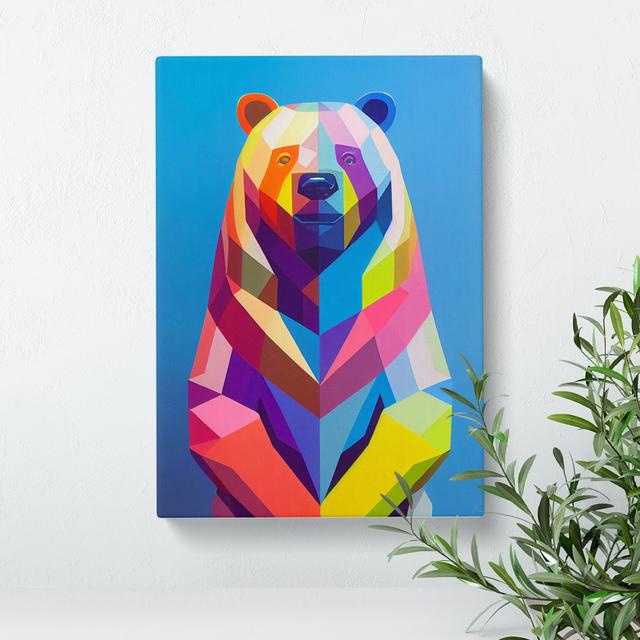 Geometric Bear No.1 Abstract - Wrapped Canvas Print Alpen Home Size: 76cm H x 50cm W x 3cm D on Productcaster.