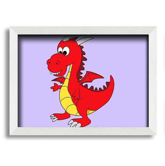 Big Dragon Pink - Single Picture Frame Art Prints Zoomie Kids Size: 59.7cm H x 84.1cm W, Colour: Blue on Productcaster.