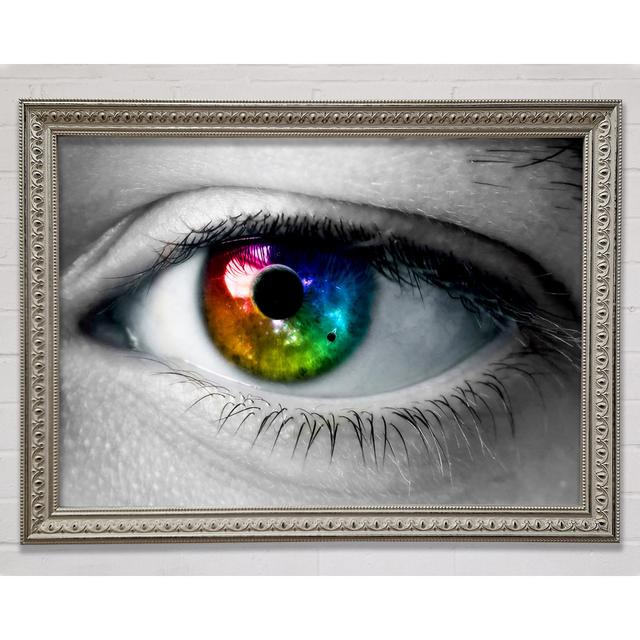 Rainbow Eye - Single Picture Frame Art Prints Ebern Designs Size: 100cm H x 141.4cm W x 3cm D on Productcaster.