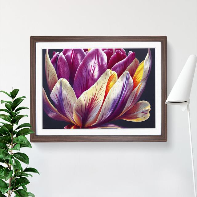 Beaming Flower - Single Picture Frame Print Latitude Run Size: 25cm H x 34cm W x 2cm D, Format: Walnut on Productcaster.