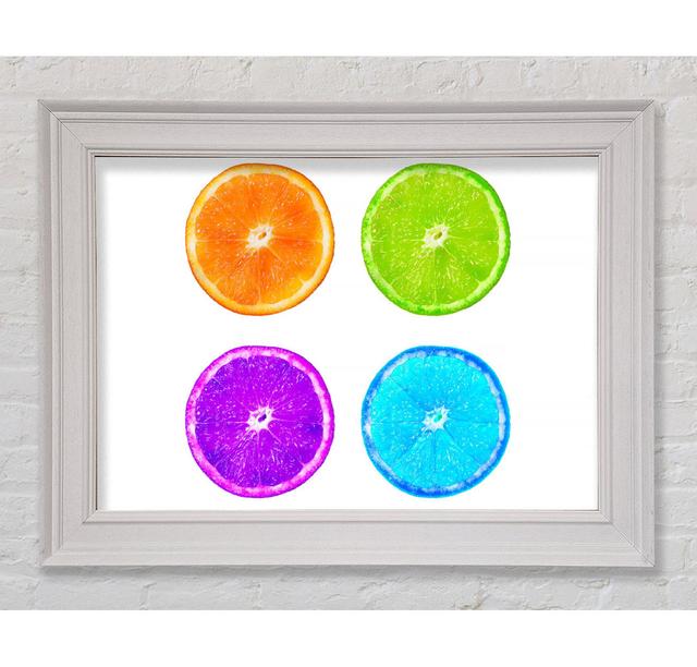 Rainbow Orange Slices Framed Print Brayden Studio Format: White Framed Paper, Size: 29.7cm H x 42cm W x 8cm D on Productcaster.