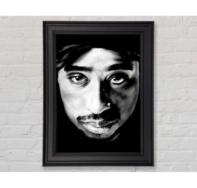 Tupac Gesicht - Druck Marlow Home Co. Format: Poster mit schwarzem Rahmen, Größe: 84,1 cm H x 142,2 cm B x 8 cm T on Productcaster.