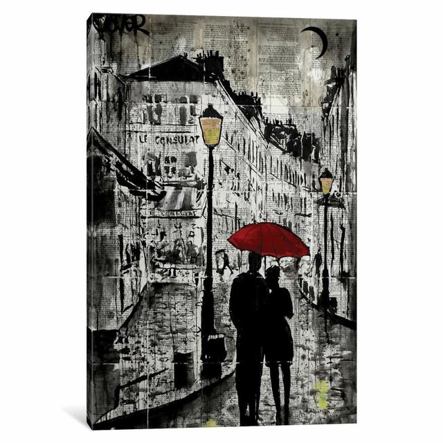 'Rainy Promenade' Painting on Wrapped Canvas East Urban Home Size: 66.04cm H x 45.72cm W x 3.81cm D on Productcaster.