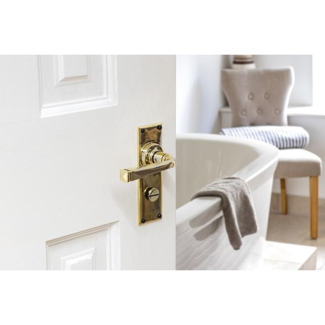 Avon Bathroom Door Handle Kit (Set of 2) From The Anvil Finish: Aged Brass on Productcaster.