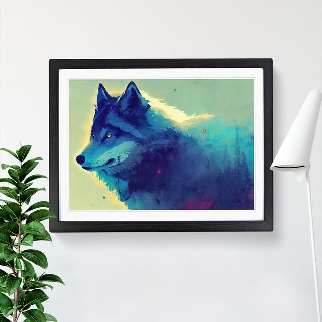 Wolf Art Painting Vol.2 - Picture Frame Graphic Art Alpen Home Format: Black Framed, Size: 25cm H x 34cm W x 2cm D on Productcaster.