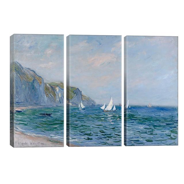 Cliffs And Sailboats At Pourville by Claude Monet - Wrapped Canvas Painting Longshore Tides Size: 101.6cm H x 152.4cm W x 1.91cm D on Productcaster.