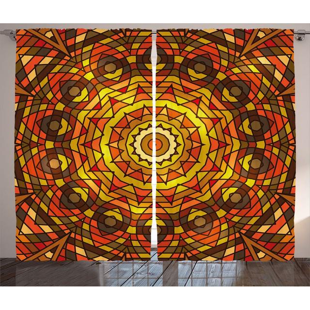 2-tlg. Vorhang-Set Celtic mit Stangendurchzug, halbtransparent East Urban Home Panel-Größe: 280 cm B x 260 cm T on Productcaster.