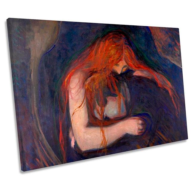 Edvard Munch Vampire - Wrapped Canvas Print Rosalind Wheeler Size: 40.6cm H x 61cm W x 2cm D on Productcaster.