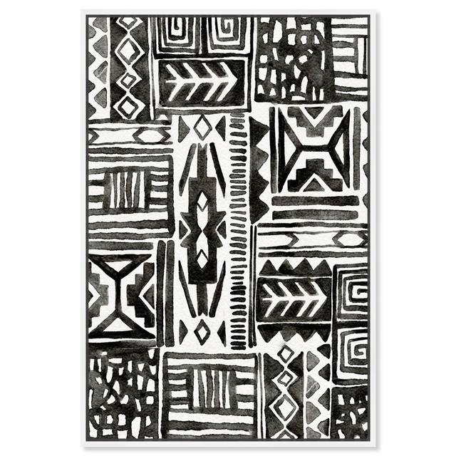 Abstract Tribal Geometric Shapes by Oliver Gal - Painting on Canvas Oliver Gal Format: White Framed, Size: 114.3cm H x 76.2cm W on Productcaster.