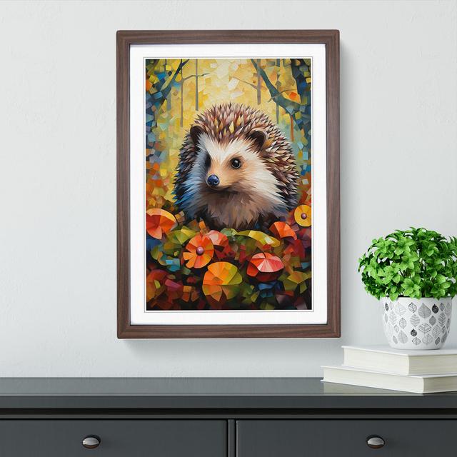 Hedgehog Cubism - Single Picture Frame Print on Wood Alpen Home on Productcaster.