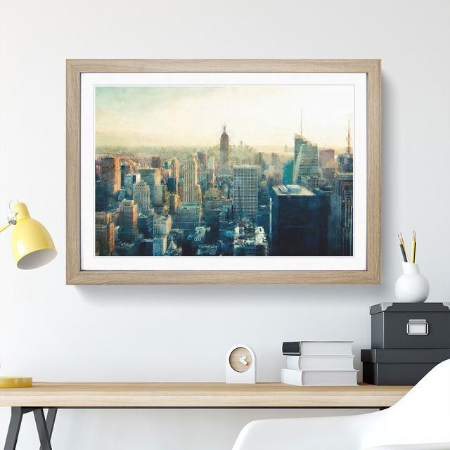 New York Skyline Vol.3 - Picture Frame Graphic Art East Urban Home Size: 48cm H x 65cm W x 2cm D, Frame Option: Oak Framed on Productcaster.