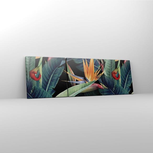 Plant tropical Flower - 3 Piece Wrapped Canvas Photograph Bay Isle Home Size: 50cm H x 150cm W on Productcaster.