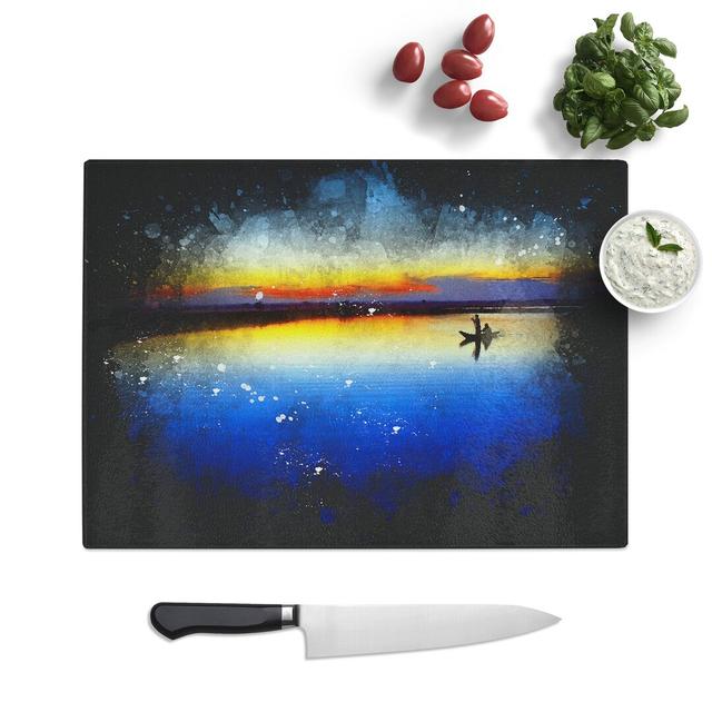 Boat Under the Sunset Vol.2 Paint Splash Chopping Board East Urban Home Size: 0.4cm H x 28.5cm W x 39cm L on Productcaster.