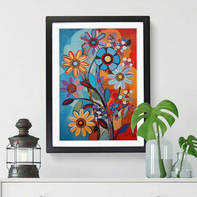 FRM-V0523-873X Flowers Constructivism Vol.2 - Single Picture Frame Print Marlow Home Co. Format: Walnut Framed, Size: 64cm H x 46cm W x 2cm D on Productcaster.