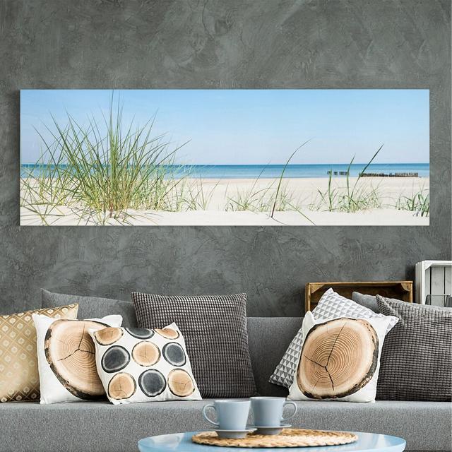 Leinwandbild - Ostseeküste - Panorama Quer HorizontalD Haus am Meer Größe: 30 cm H x 90 cm B x 2 cm T on Productcaster.