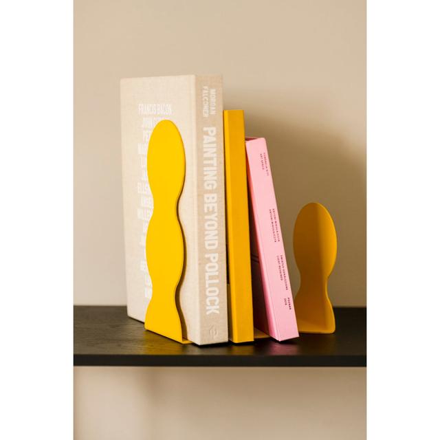 Steel Bookend Ivy Bronx Colour: Yellow on Productcaster.