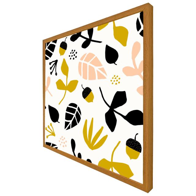 Leaves, Acorns And Branches - Single Picture Frame Print 17 Stories Frame Option: Oak, Size: 51cm H x 51cm W x 4cm D on Productcaster.