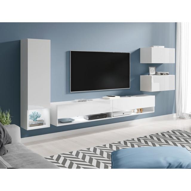 Ajinkya Entertainment Unit for TVs up to 78" Wade Logan Colour: White on Productcaster.