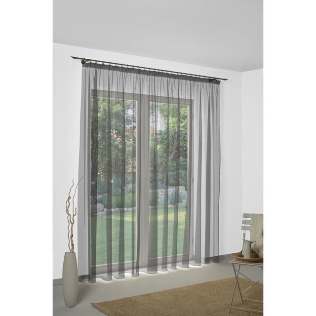 Merlee Shemi Sheer Door Curtain 17 Stories Curtain Colour: Grey/Gold, Panel Size: 245cm H x 300cm W on Productcaster.