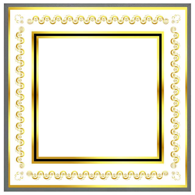 Sollis Ancient Egyptian Gold Border - Single Picture Frame Art Prints ClassicLiving Size: 41cm H x 41cm W x 4cm D, Frame Colour: Grey Framed on Productcaster.