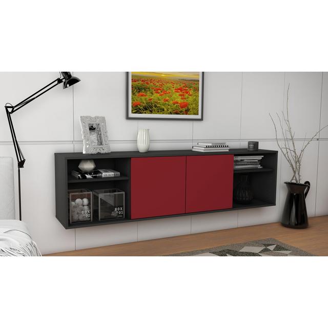 Govan TV Stand for TVs up to 78" Ebern Designs Colour: Black/Red on Productcaster.