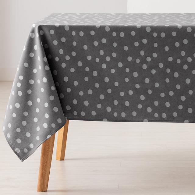 Wylies Geometric Cotton Tablecloth Latitude Run Size: 240cm W x 140cm L, Colour: Dark Grey on Productcaster.