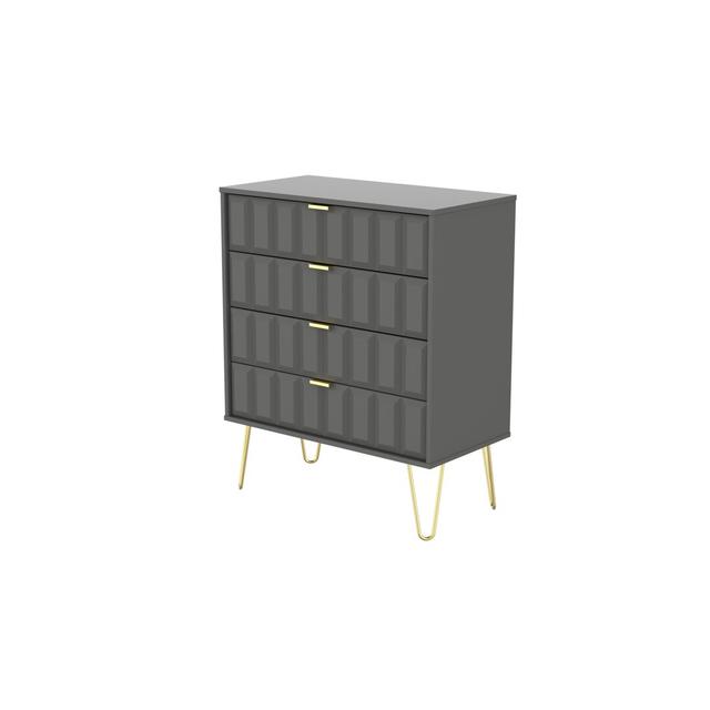 Fully Assembled Pecatonica 4 Drawer 76.5Cm W Chest of Drawers Fairmont Park Colour: Grey on Productcaster.