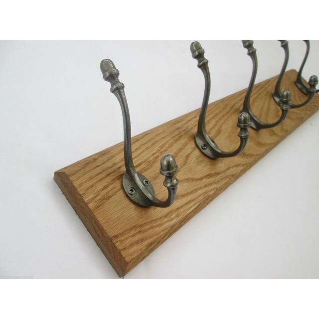 Okawville Solid Wood Wall 8 - Hook Wall Mounted Coat Rack Rosalind Wheeler Colour: Black Antique on Productcaster.