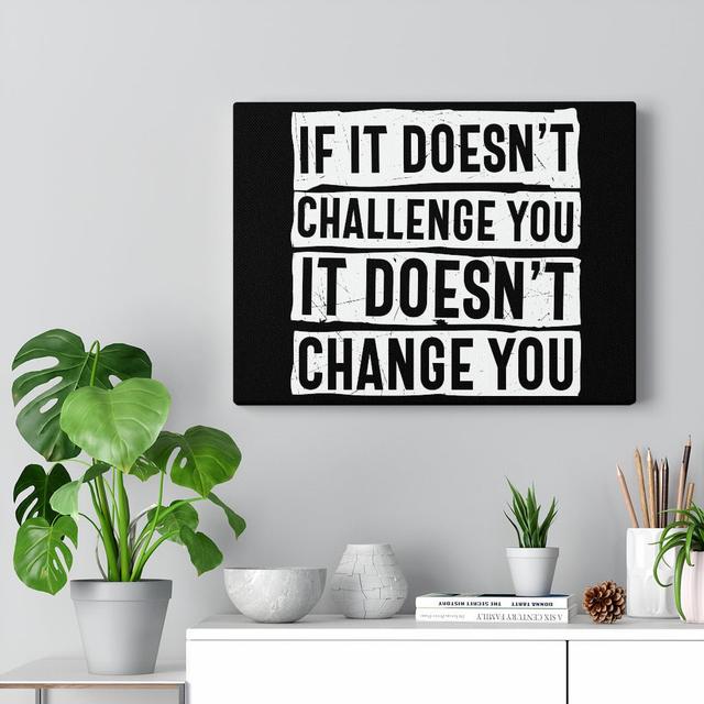 If It Doesn't Challenge You - Wrapped Canvas Print Blue Elephant on Productcaster.